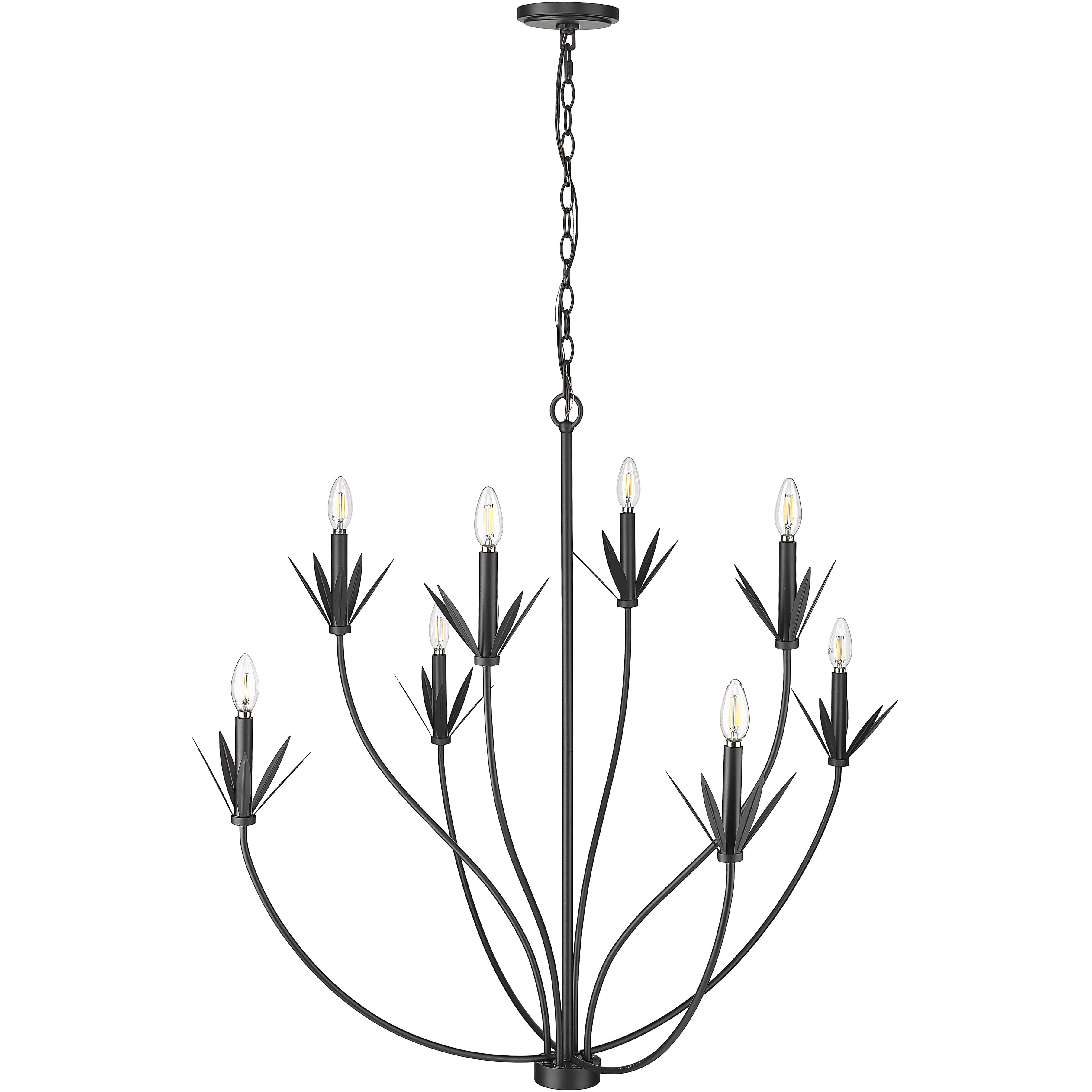 Primrose 8 Light 40.5 inch Matte Black Chandelier Ceiling Light